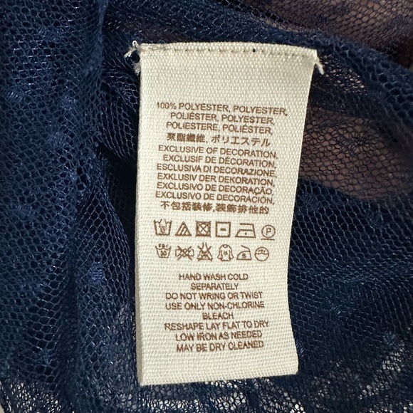 Free People Blue Embroidered Tulle Long Sleeve Top - Picture 9 of 9